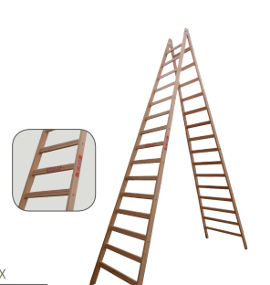 ESCALERA PINTOR REFORZADA MAX 1 1/2X 3 18 ESCALONES 5.25 MTS